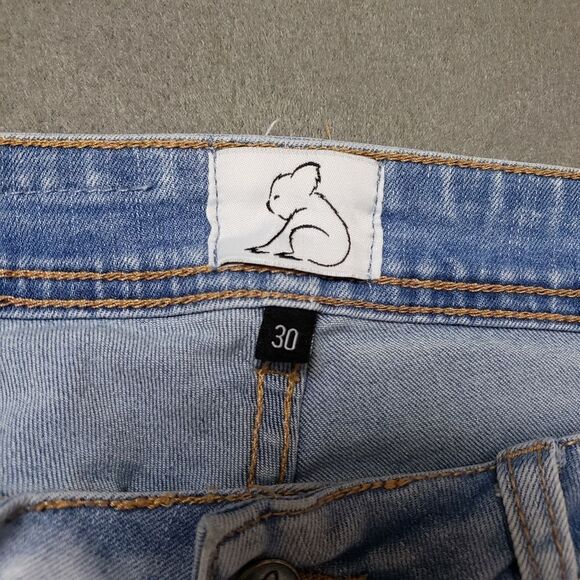 Kuwalla Men's Blue Grey Destroyed Denim Skinny Fit Jeans KUL-K5 Size 30 - Picture 4 of 16